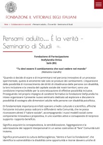 Pensami adulto... È la verità - Seminario di Studi - Fondazione Il Vittoriale degli Italiani