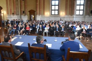 Cerimonia di consegna del premio “Città di Brescia - Albino De Tavonatti”, giunto quest’anno alla sua quattordicesima edizione. Presenti il sindaco Emilio Del Bono e l’assessore alle Politiche per la famiglia, la persona e la sanità e all’associazionismo Marco Fenaroli. Brescia 27 settembre 2018 Ph Christian Penocchio