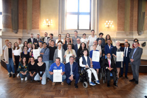 Cerimonia di consegna del premio “Città di Brescia - Albino De Tavonatti”, giunto quest’anno alla sua quattordicesima edizione. Presenti il sindaco Emilio Del Bono e l’assessore alle Politiche per la famiglia, la persona e la sanità e all’associazionismo Marco Fenaroli. Brescia 27 settembre 2018 Ph Christian Penocchio